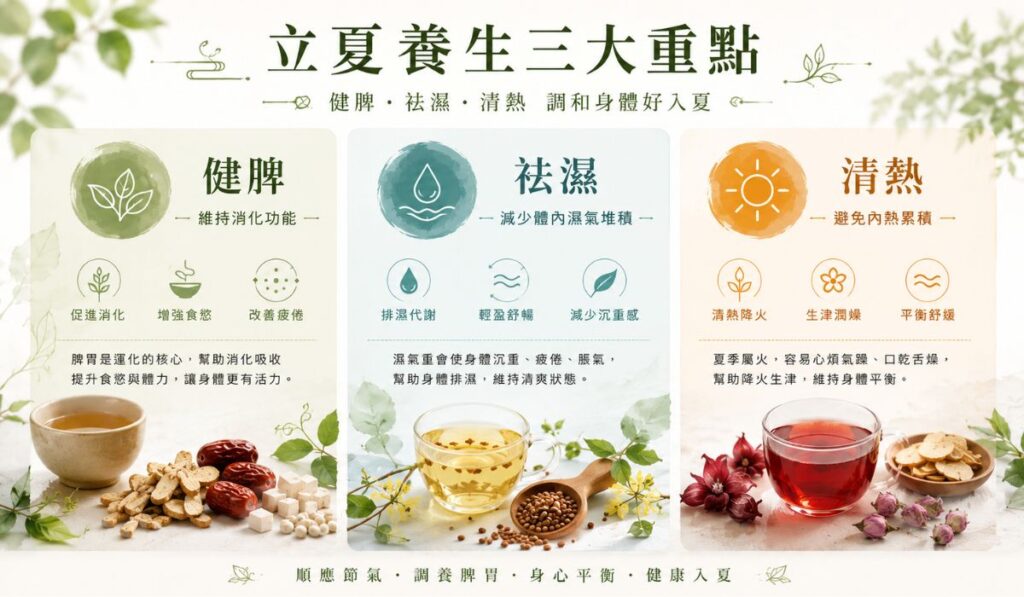 立夏養生的核心：健脾、祛濕、清熱